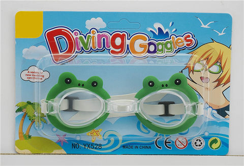 Cartoon dark frog goggles (Chinese and English suction version) PS lenses, rubber tape