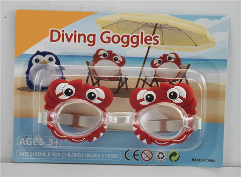 Cartoon crayfish goggles (English suction version) PS lenses, rubber tape