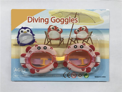 Cartoon puffer fish swimming goggles (English suction version) PS lenses, rubber tape