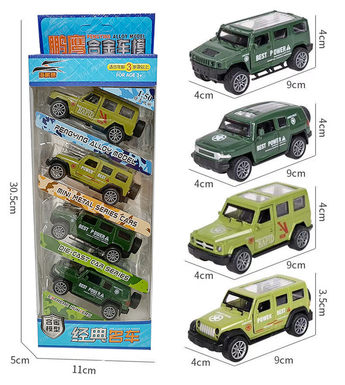 Pullback alloy opens the door military Hummer four-pack alloy toy