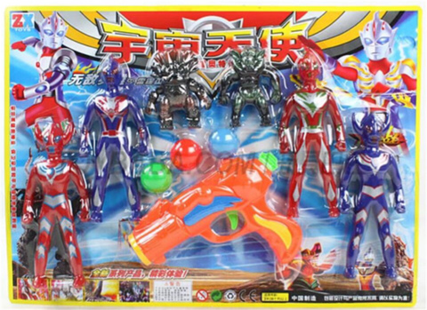 Four people + two monsters + ping-pong gun
