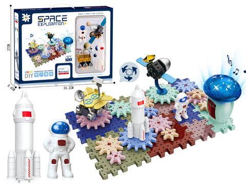Space Series-Mars Exploration Space Gear Building blocks Science Education (Electric, Music, Lighting) 47PCS