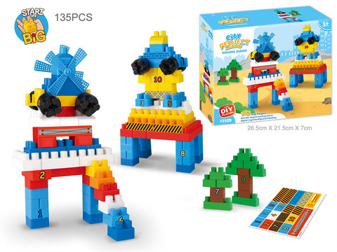 Robot Castle Digital Assembly Building blocks Children's Desktop stacked Happy Educational Toys are GCC (135PCS)