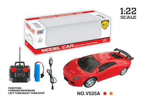 1:22 Four-way Lamborghini remote control car toy (power included)