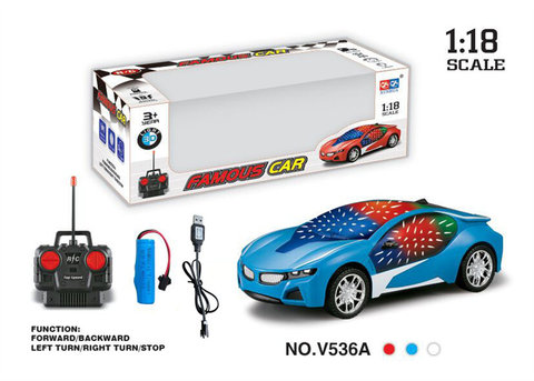 1:18 Four-way 3D light BMW i8 remote control car toy (power included)