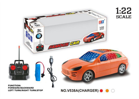 1:22 Four-way 3D lamp Caen remote control car toy (power included)
