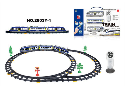 Infrared bi-directional remote control subway rail train (39PCS, with sound and light)