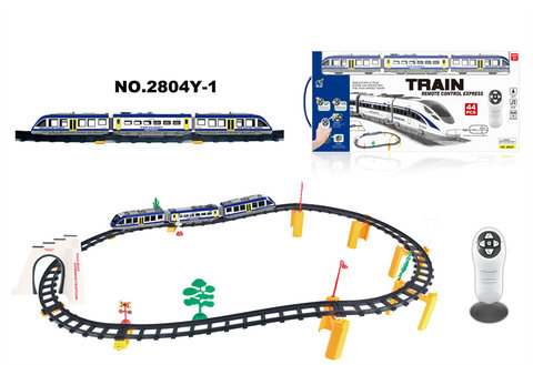 Infrared bi-directional remote control subway rail train with tunnel (44PCS, with sound and light)