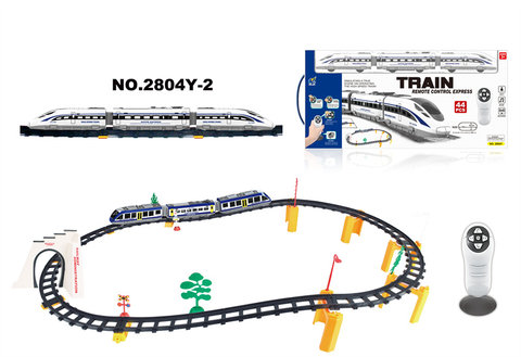 Infrared bi-directional remote control subway rail train with tunnel (44PCS, with sound and light)