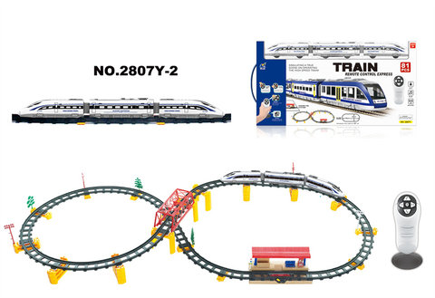 Infrared bidirectional remote control subway rail train with flyovers and subway stations (81PCS, with sound and light)