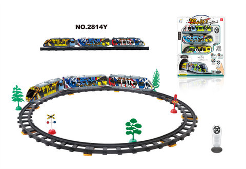 Infrared bi-directional remote control subway rail train (30PCS, with music and lighting)