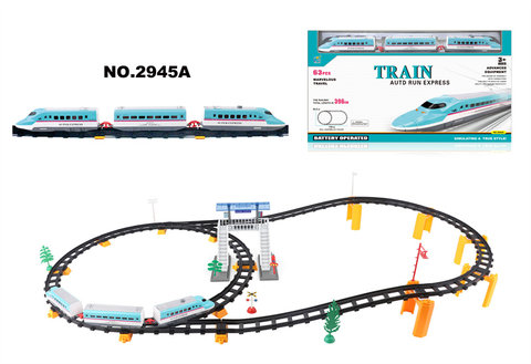 Electric rail train with herringbone flyover (63PCS)