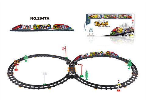 Electric rail train (52PCS, with lights)