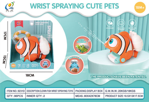 Cute wrist baiting water clown fish water gun toy