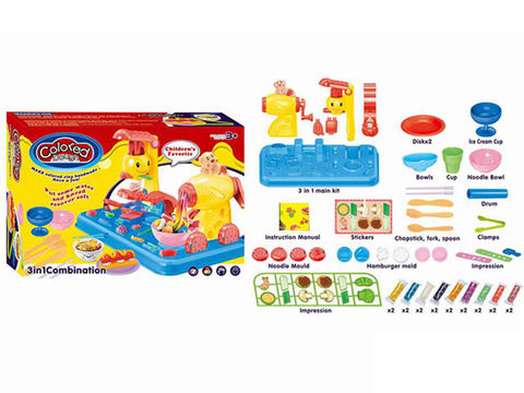 Three-in-one colored clay set