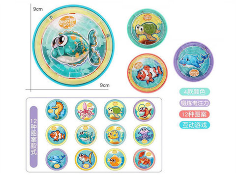 Undersea world balance maze handheld game (4 colors and 12 patterns mixed)
