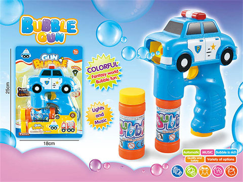 Electric solid color police car bubble gun