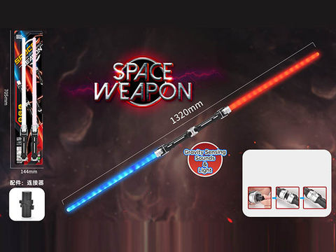Double headlights space weapons electric lightsaber (light + sound) red light + blue light
