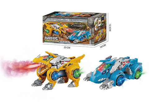 Electric universal deformation spray dinosaur fighting vehicle with light/music (Triceratops)