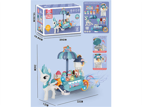 Electric universal lighting unicorn ice cream cart