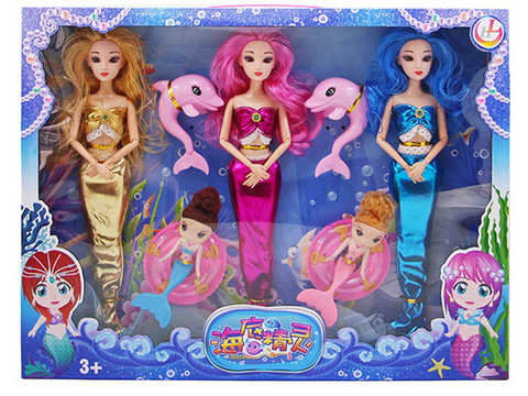 9-joint solid 3D real-eye mermaid underwater elf dolphin compensation case set