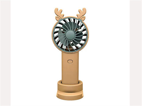 Deer holding fan (yellow)