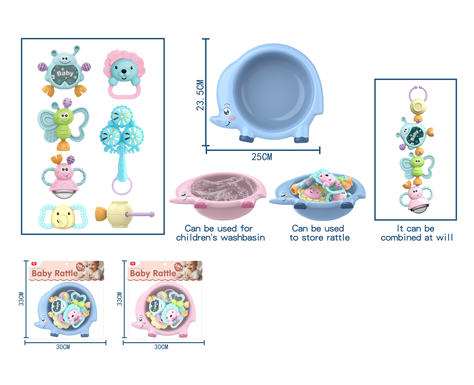 Elephant Basin Teeth Gel Rattle 8-piece Set