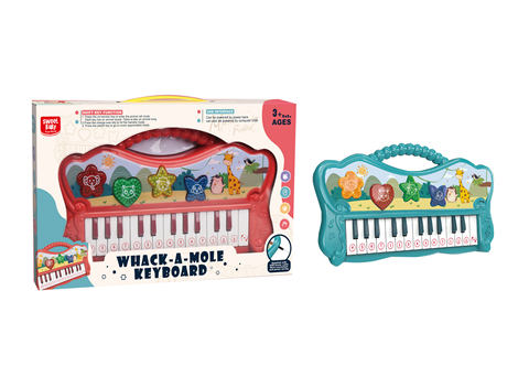 Cartoon animal electronic organ with light and music two-color mixed