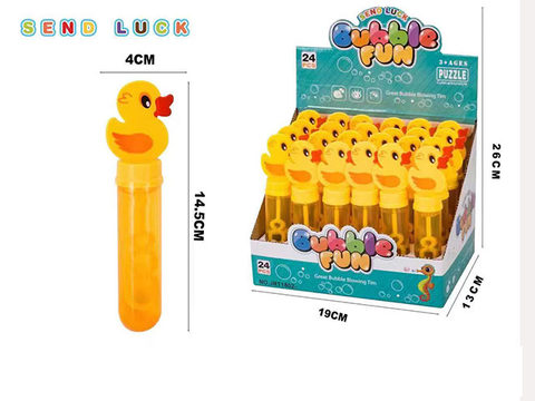 Sharp billed little yellow duck bubble stick