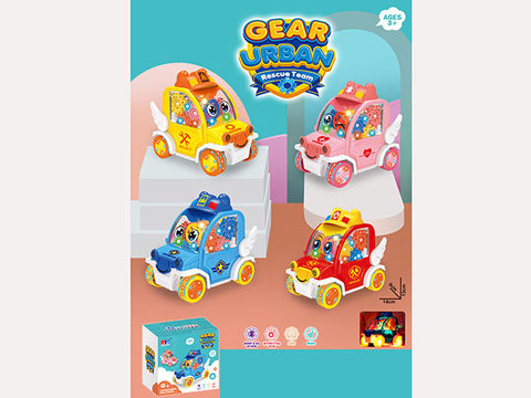 Q Meng City Rescue Team Electric Gear Car with 6 Lights