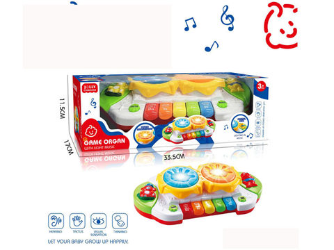 Puzzle cartoon piano, hand beat drum