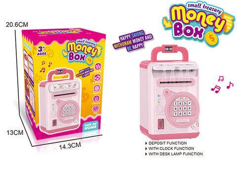 Smart small treasury piggy bank charging model (with light + clock)