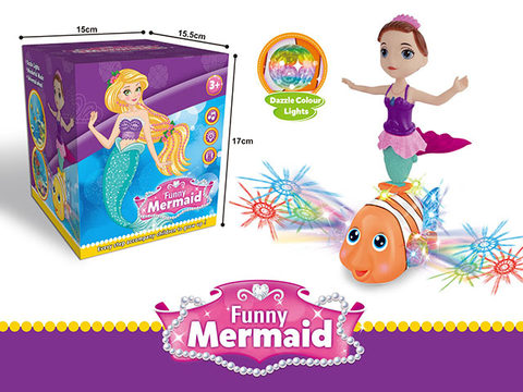 Electric mermaid with light and music (yellow and orange mixed)