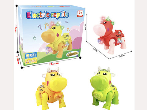 Electric crawling cow with light and music