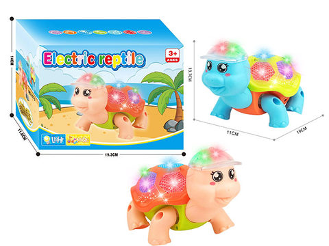 Electric crawling turtle with light and music