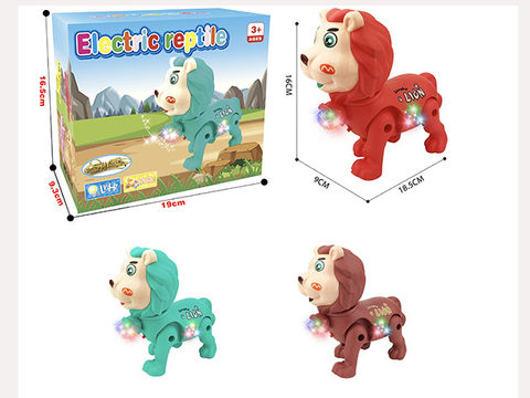 Electric crawling lion with light and music