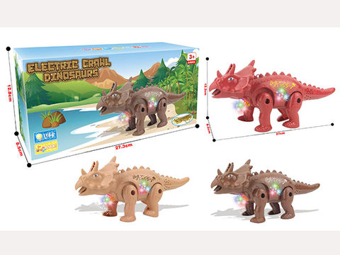 Electric crawling triceratops with light music