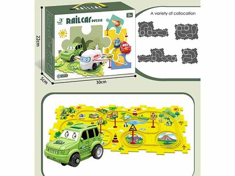 Electric jigsaw puzzle rail car
