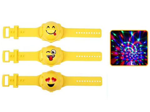 Smiley face projection flash watch