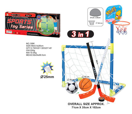 Foot. Basket. Ice hockey three-in-one