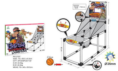 Large horizontal basketball stand