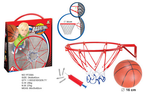 Hanging iron basketball hoop