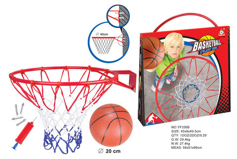 Hanging iron basketball hoop