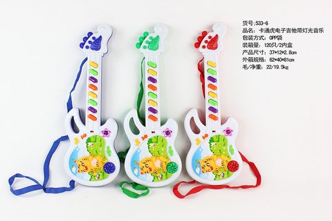 Cartoon tiger electronic guitar with light music toys musical instrument toys