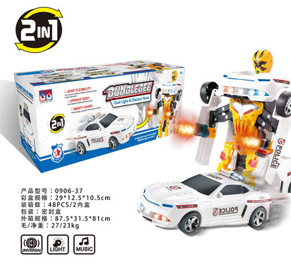 Electric police car shape-shifting robot toy shape-shifting car toy car