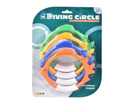 Fish-shaped diving ring 4 sports toys set