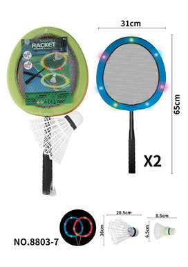 Lights, badminton rackets, toys, sports toys.