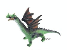 大号双头魔龙拉伸长42 宽18 高39搪胶恐龙