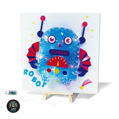 Cross-border Amazon robot winding drawing DIY handmade party decoration creative LED nail thread drawing toy