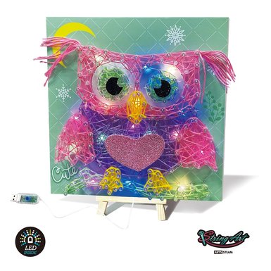 Cross-border Amazon owl winding painting DIY handmade creative nail painting LED lights gifts decoration toys
